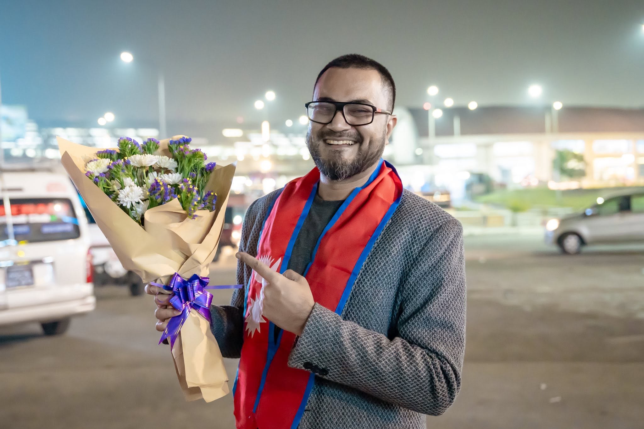 Zunayed Sabbir Ahmed welcomed on arrival in Nepal for Kandara international touring work