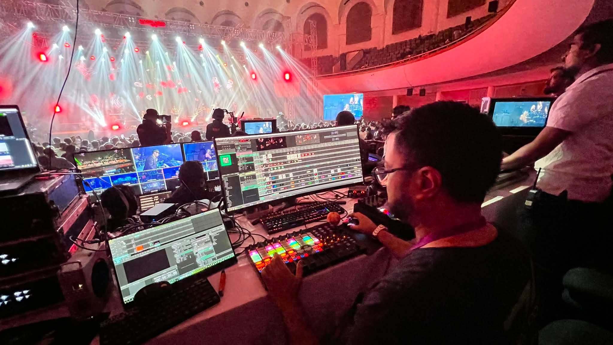 VJ and video control panel positioned at front of house during the Warfaze Michael Jackson tribute concert