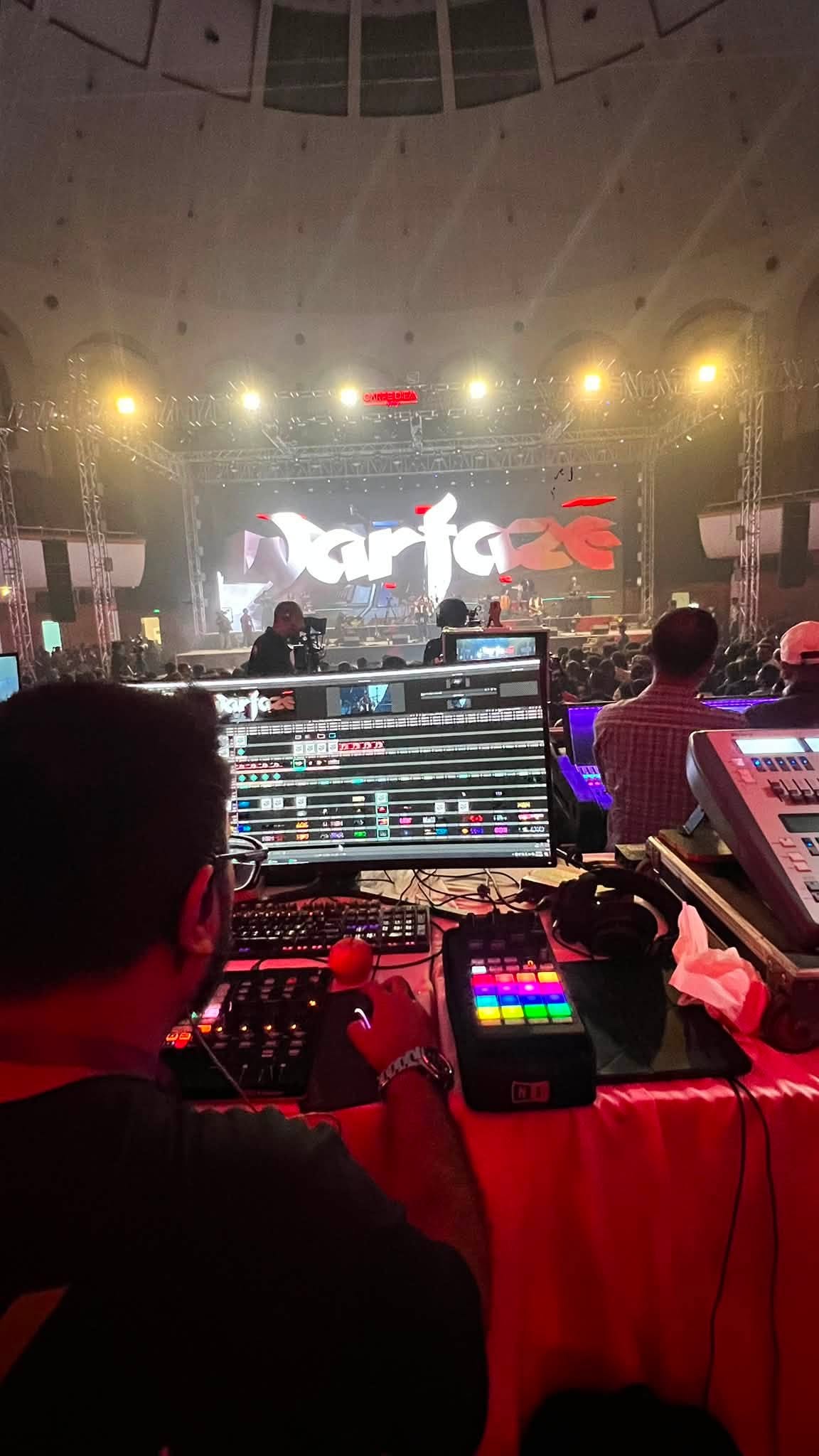 Technical control position during the Warfaze Michael Jackson tribute show at Hall of Fame BICC Dhaka