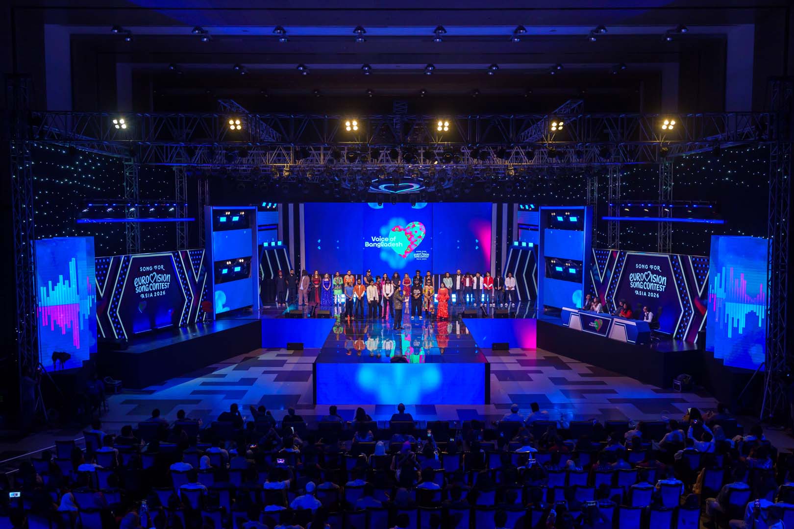 All ten acts on stage together at Voice of Bangladesh