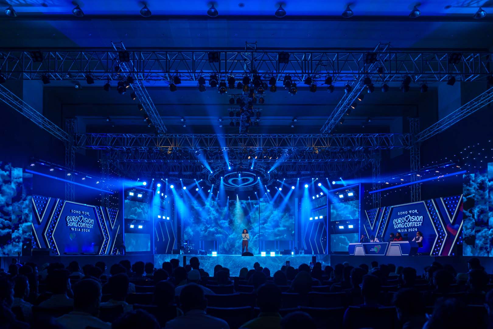 Voice of Bangladesh stage at ICCB, Dhaka, with LED visuals by Studio Z BD